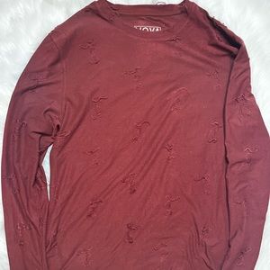 Large Mens Nova Industries long sleeve distressed shirt